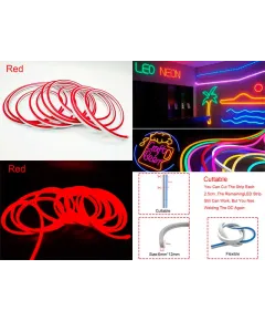 Neon autó dekoráció 5m 12V piros ENGROSS