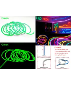 Neon autó dekoráció 5m 12V zöld ENGROSS