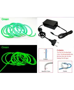 Neon autó dekoráció 5m 12V/220V zöld ENGROSS
