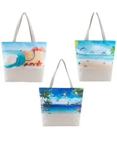 Strandtáska 50x40cm Vászon, Különböző Modellek Nagykereskedelemben