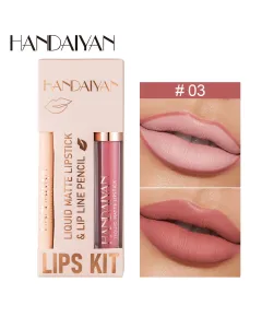 Handaiyan Lips Kit H1052 – Set Ruj Lichid Mat + Creion Contur Buze, Culori Mixte Engros